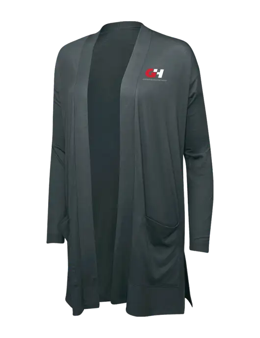 Smoke Grey Womens Concept Long Pocket Cardigan w/G&H Logo