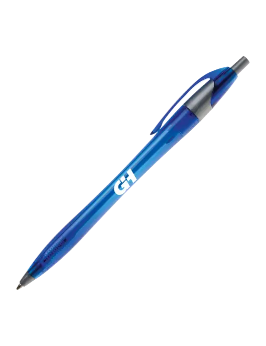 Novella Translucent Blue/Silver Jewel Pen - Blue Ink w/G&H Logo