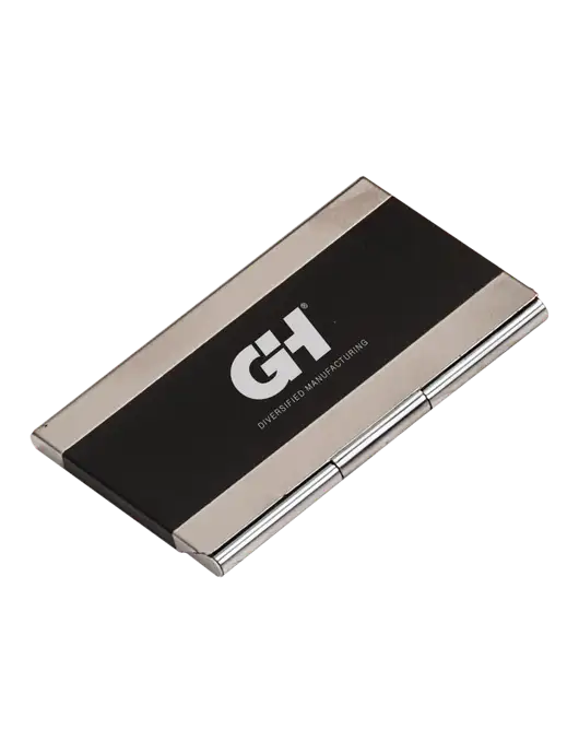 Black 3.75 x 2.5 Business Card Holder w/G&H Logo