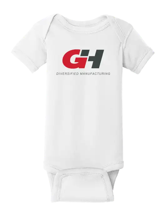 Rabbit Skins White Infant Short Sleeve Baby Rib Bodysuit w/G&H Logo