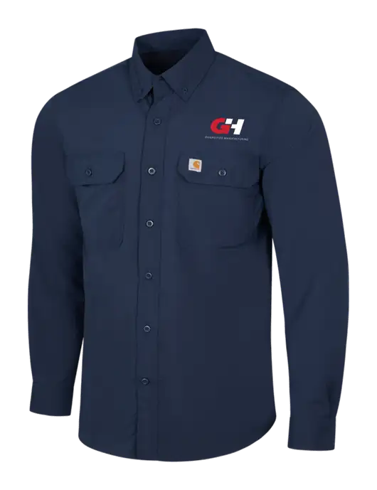 Carhartt Force Navy Long Sleeve Shirt w/G&H Logo