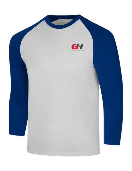 Simply Soft 3/4 Sleeve Dark Royal/White Ring Spun Cotton T-Shirt w/G&H Logo