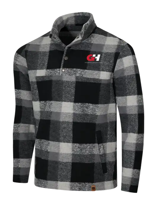 Russell Outdoors Black/White Plaid Basin Snap Pullover w/G&H Logo