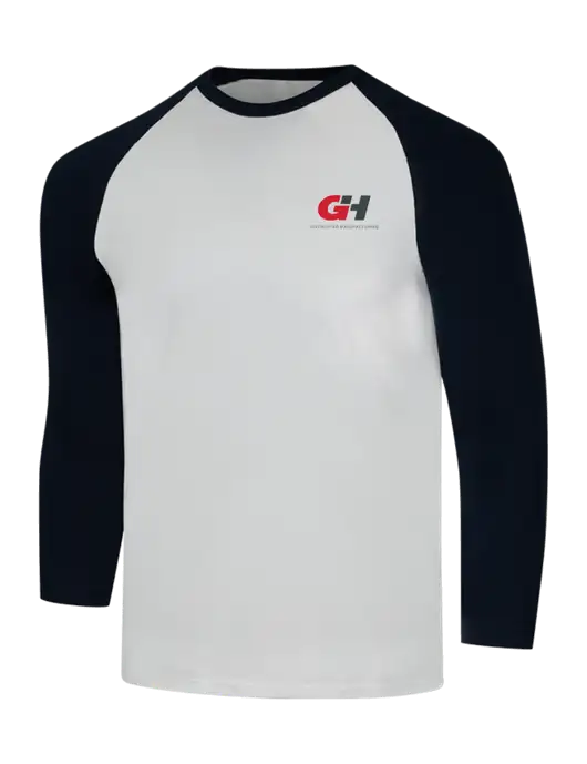 Simply Soft 3/4 Sleeve Black/White Ring Spun Cotton T-Shirt w/G&H Logo