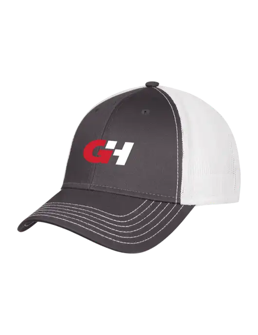 Dark Grey/White Mesh Trucker Cap Snap Back w/G&H Logo