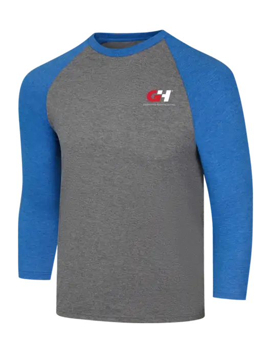 Simply Soft 3/4 Sleeve Royal Frost/Grey Frost Ring Spun Cotton T-Shirt w/G&H Logo