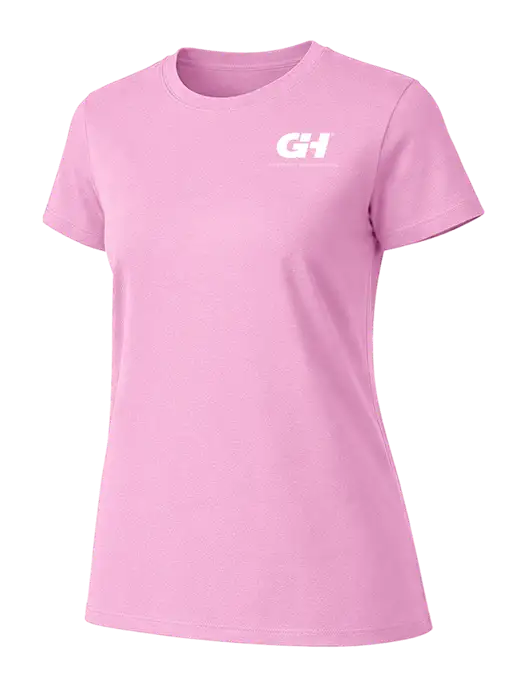Womens Ring Spun Candy Pink 4.5 oz T-Shirt w/G&H Logo