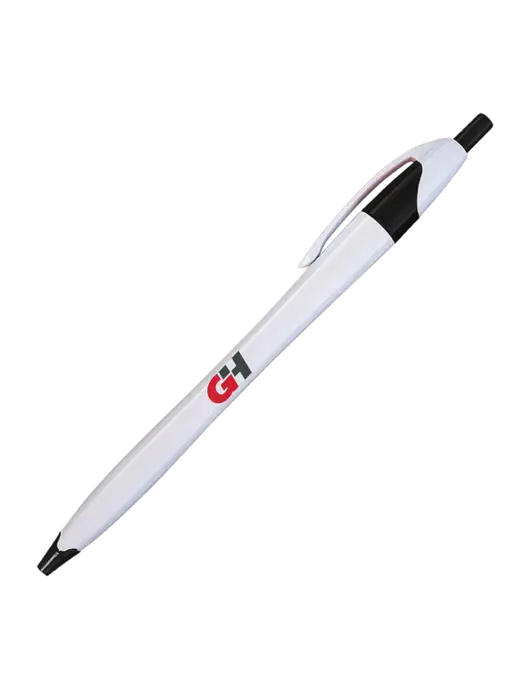 Novella White/Black Classic Pen - Blue Ink w/G&H Logo