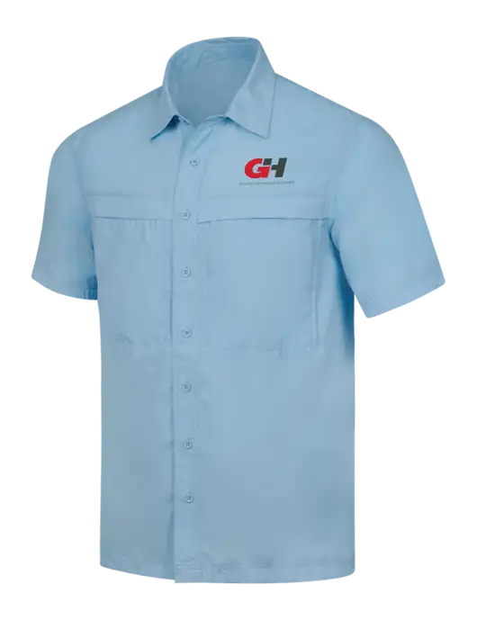 Light Blue Short Sleeve UV Daybreak Shirt w/G&H Logo