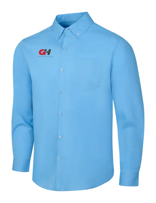 Carolina Blue Long Sleeve Carefree Poplin Shirt w/G&H Logo