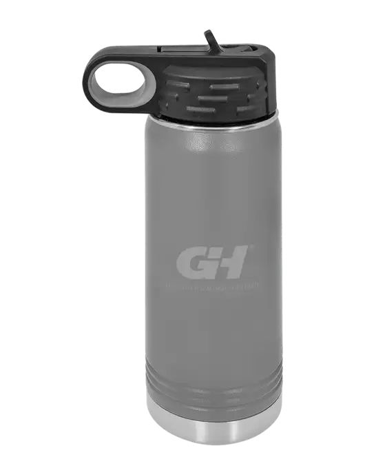 Polar Camel 20 oz Powder Coated Grey Vacuum Insulated Water Bottle w/G&H Logo