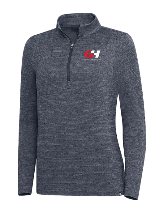 TravisMathew Navy Heather Womens Crestview 1/4 Zip w/G&H Logo