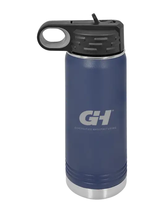 Polar Camel 20 oz Powder Coated Navy Vacuum Insulated Water Bottle w/G&H Logo