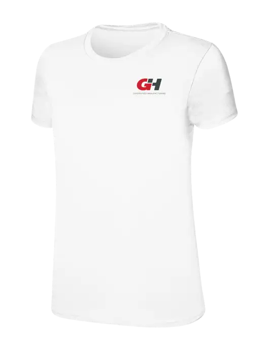 Womens Ring Spun White 4.5 oz T-Shirt w/G&H Logo