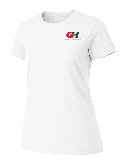 Womens Ring Spun White 4.5 oz T-Shirt w/G&H Logo
