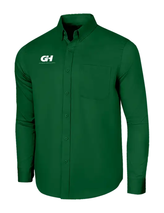 Long Sleeve Dark Green Superpro React Twill Shirt w/G&H Logo