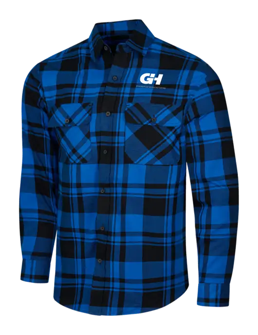 Royal/Black Plaid Flannel Shirt w/G&H Logo