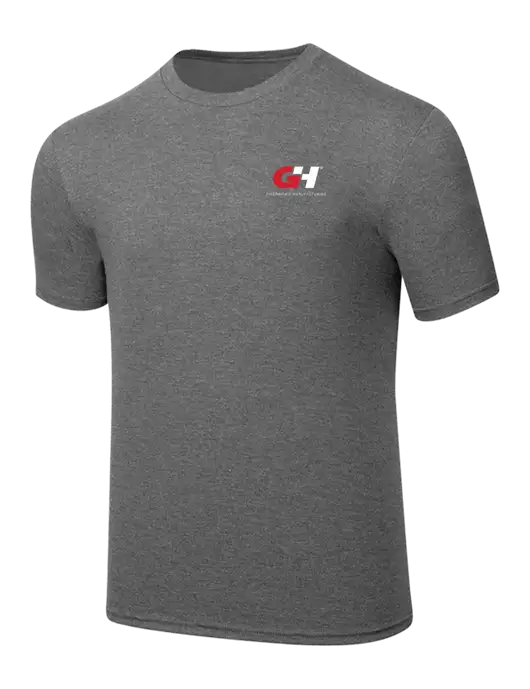 Simply Soft Heathered Medium Grey 4.5oz  Poly/Combed Ring Spun Cotton T-Shirt w/G&H Logo