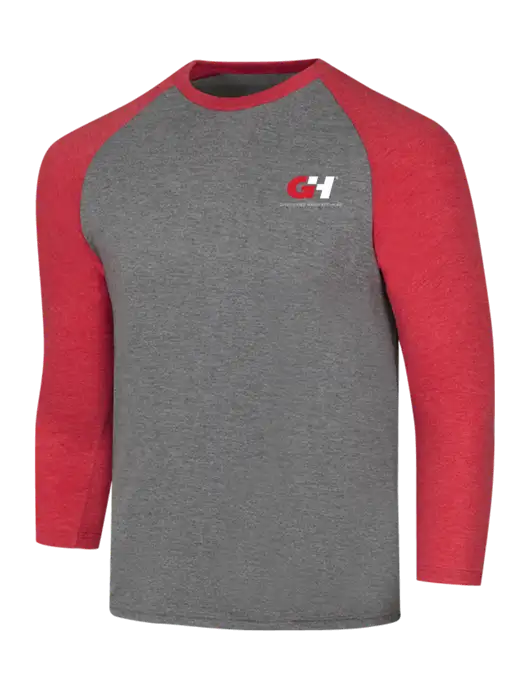 Simply Soft 3/4 Sleeve Red Frost/Grey Frost Ring Spun Cotton T-Shirt w/G&H Logo