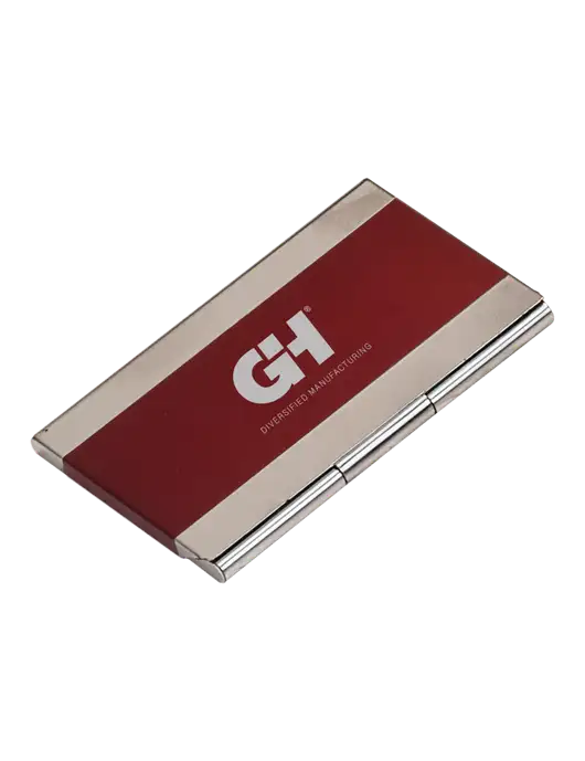 Red 3.75 x 2.5 Business Card Holder w/G&H Logo
