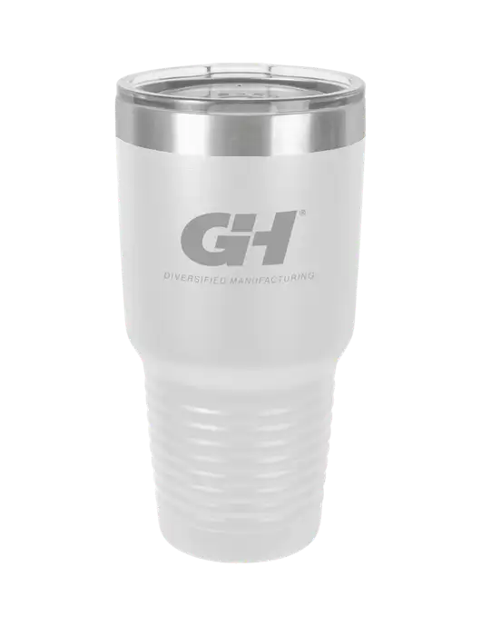 Polar Camel 30 oz Powder Coated White Vacuum Insulated Tumbler  w/G&H Logo