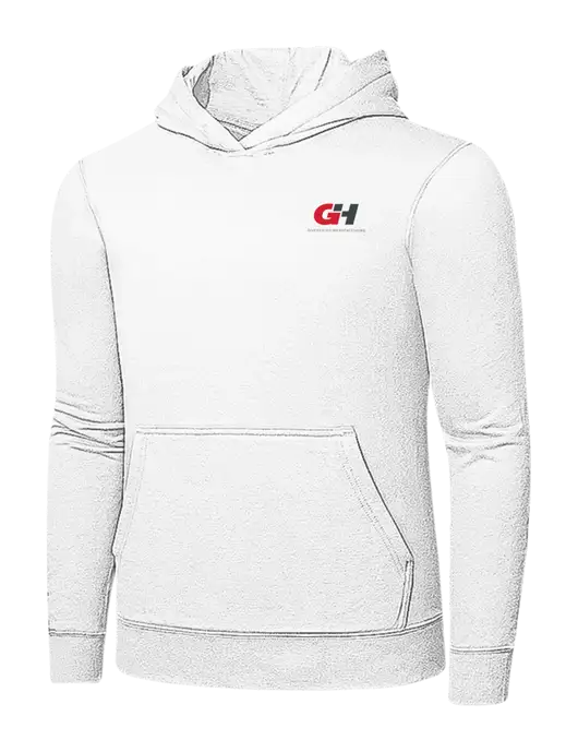 White 7.8 oz Ring Spun Hooded Sweatshirt w/G&H Logo
