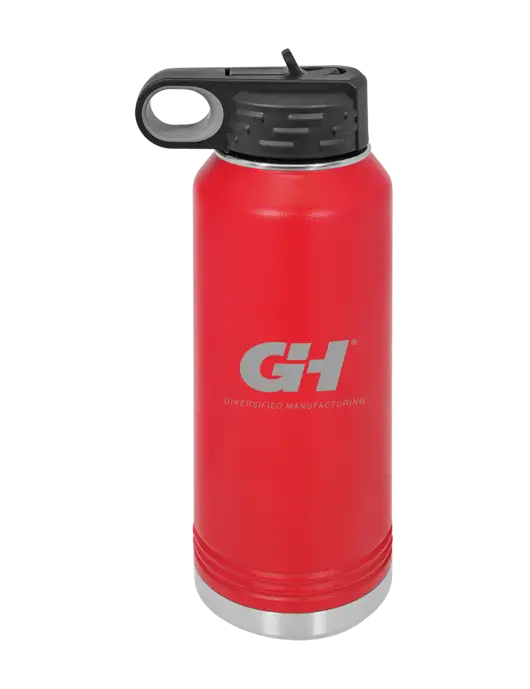 Polar Camel 32 oz Powder Coated Red Vacuum Insulated Water Bottle w/G&H Logo