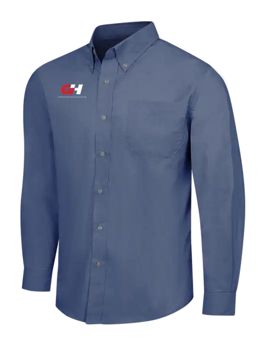 Light Navy Crosshatch Easy Care Shirt w/G&H Logo