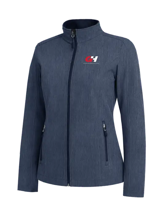 Navy Heather Womens Core Soft Shell Jacket w/G&H Logo