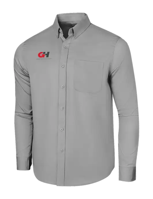 Long Sleeve Light Grey Superpro React Twill Shirt w/G&H Logo
