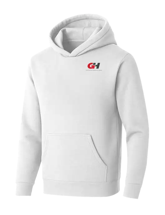 BELLA+CANVAS Heathered White Sponge Fleece Pullover Hoodie w/G&H Logo
