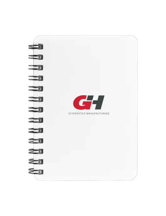 Sturdy White Hardcover Notebook, 5.25 x 7 w/G&H Logo