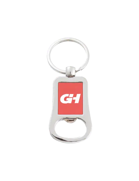 Silver & Red Bottle Opener Keychain w/G&H Logo