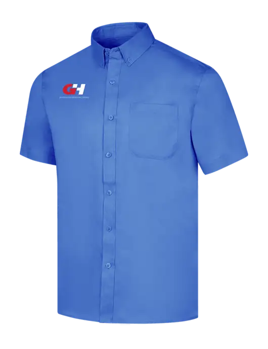 Short Sleeve Dark Carolina Blue Superpro React Twill Shirt w/G&H Logo
