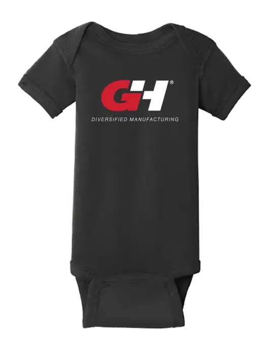 Rabbit Skins Black Infant Short Sleeve Baby Rib Bodysuit w/G&H Logo