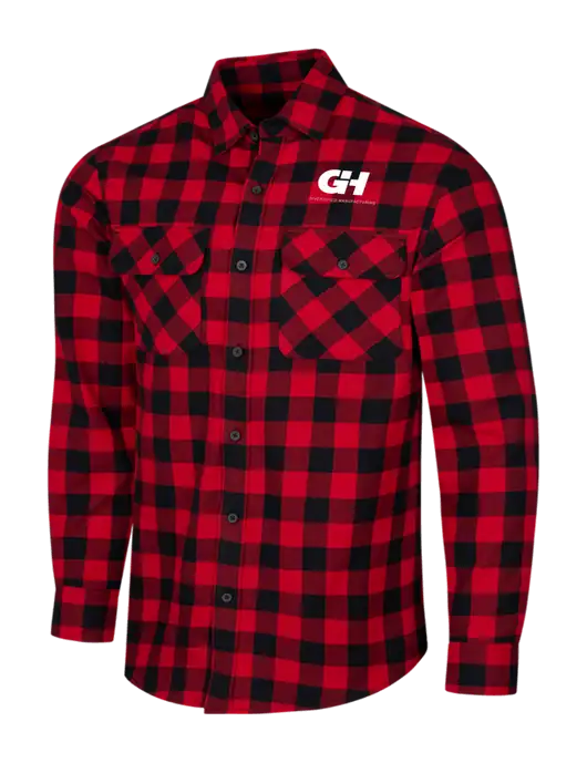 Red/Black Buffalo Check Plaid Flannel Shirt w/G&H Logo