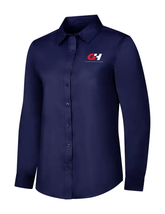 Navy Womens Long Sleeve Superpro React Twill Shirt w/G&H Logo