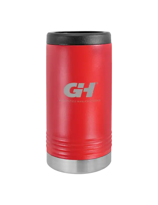 Polar Camel Powder Coated Red Vacuum Insulated Slim Beverage Holder w/G&H Logo
