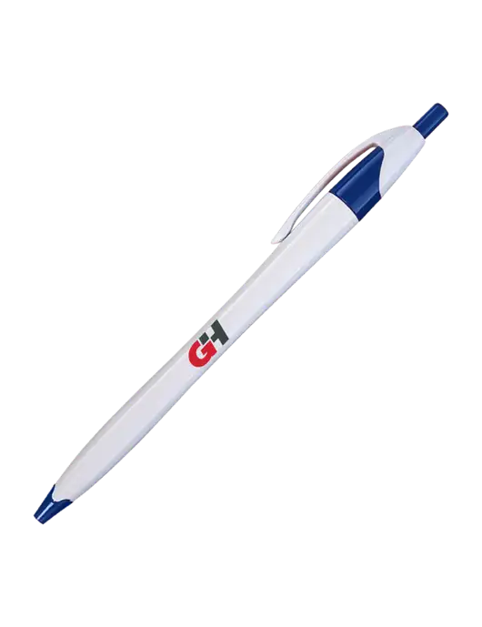 Novella White/Royal Classic Pen - Blue Ink w/G&H Logo