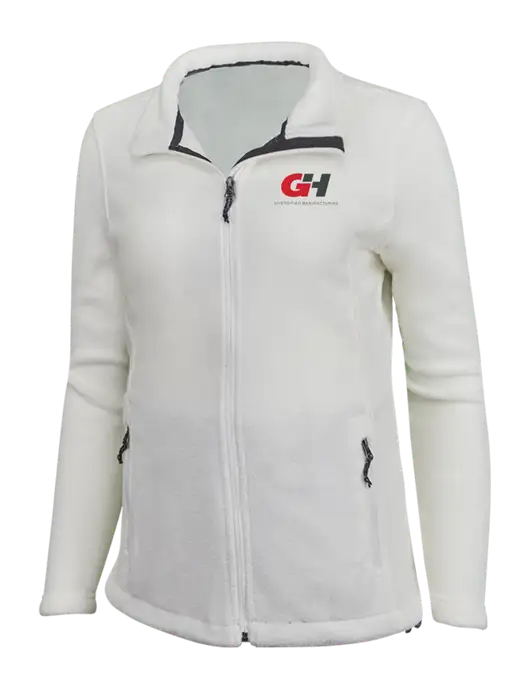 Womens White Fleece Jacket w/G&H Logo