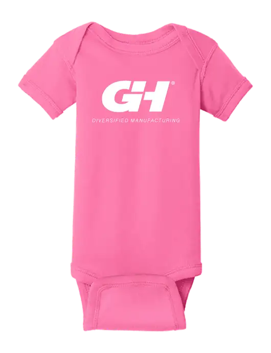 Rabbit Skins Hot Pink Infant Short Sleeve Baby Rib Bodysuit w/G&H Logo