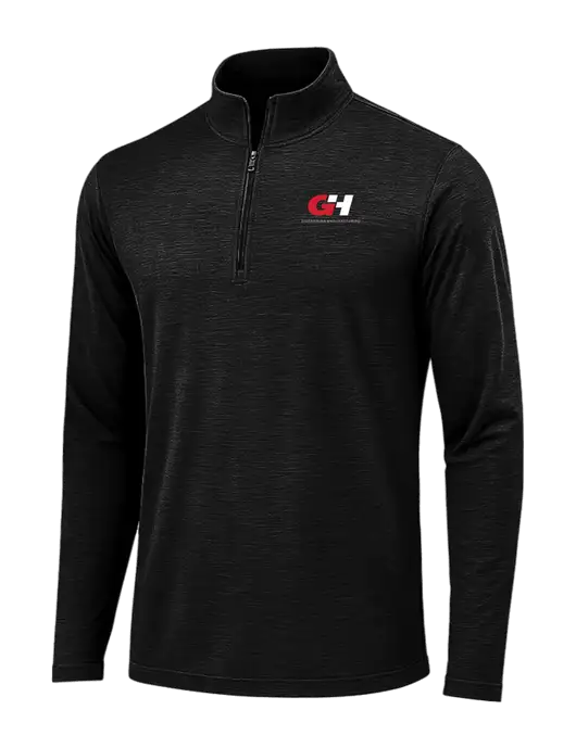 Black Triad Solid Posicharge Tri-Blend Wicking 1/4 Zip Pullover w/G&H Logo