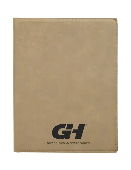 Tan Leatherette 7 x 9 Portfolio with Notepad w/G&H Logo