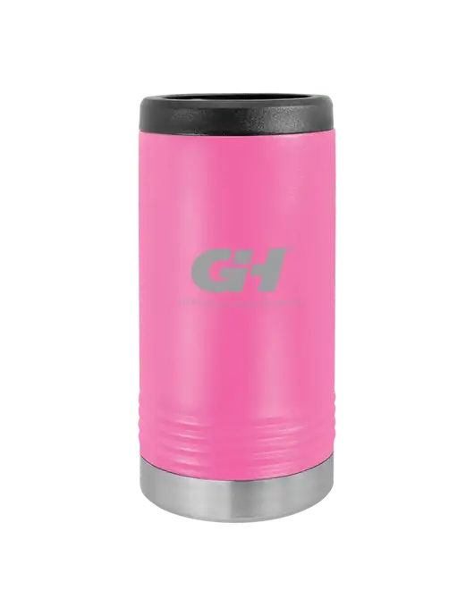 Polar Camel Powder Coated Pink Vacuum Insulated Slim Beverage Holder w/G&H Logo