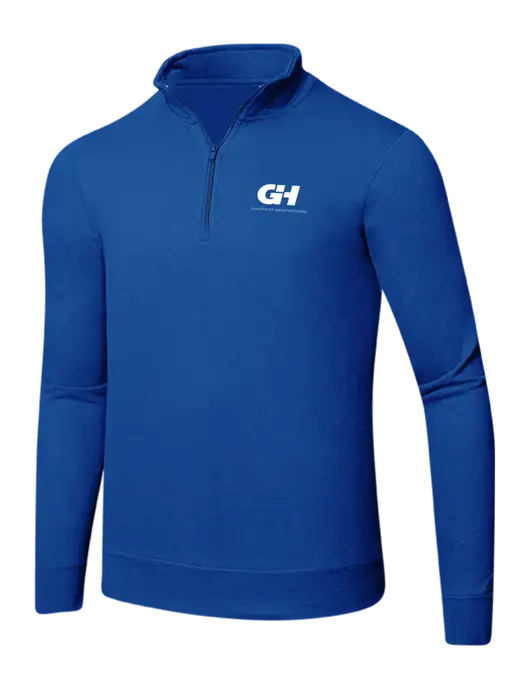 True Royal 8.5 oz Ring Spun 1/4 Zip Pullover Sweatshirt w/G&H Logo