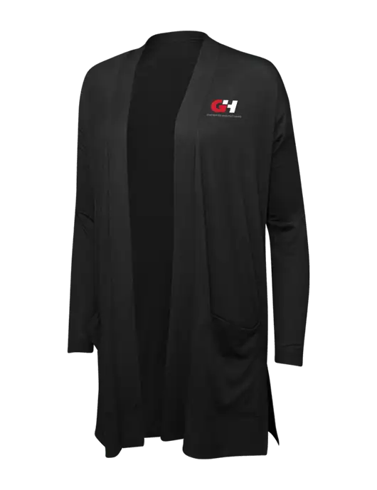 Black Womens Concept Long Pocket Cardigan w/G&H Logo