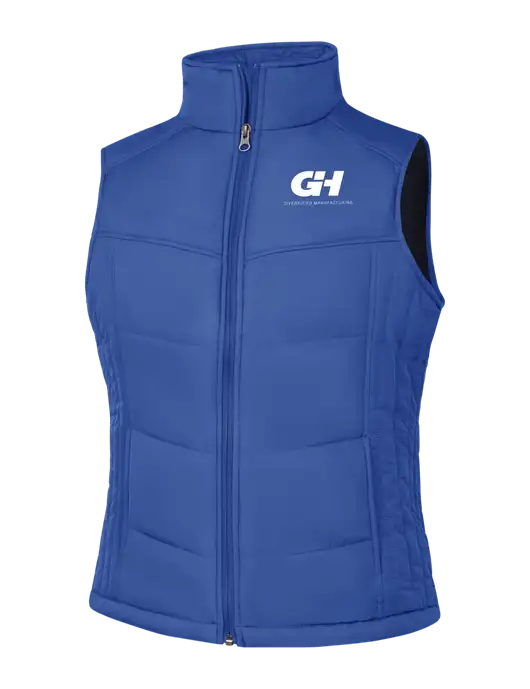 Womens Dark Royal Blue/Black Puffy Vest w/G&H Logo