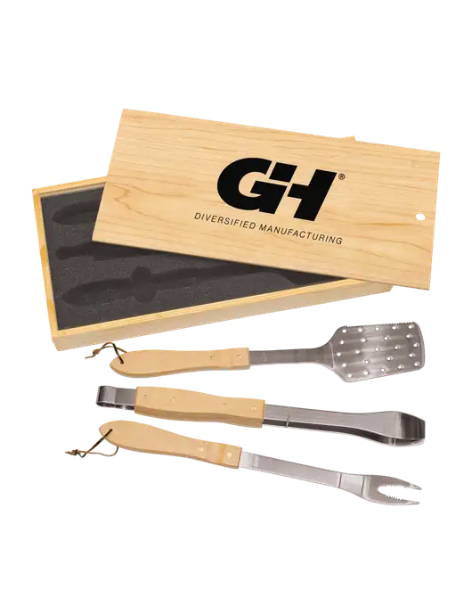 Wood BBQ Gift Set w/G&H Logo