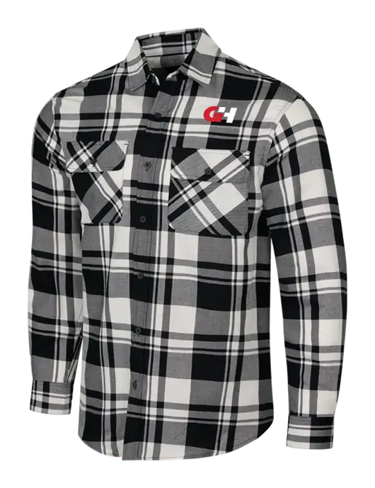 White/Black Plaid Flannel Shirt w/G&H Logo