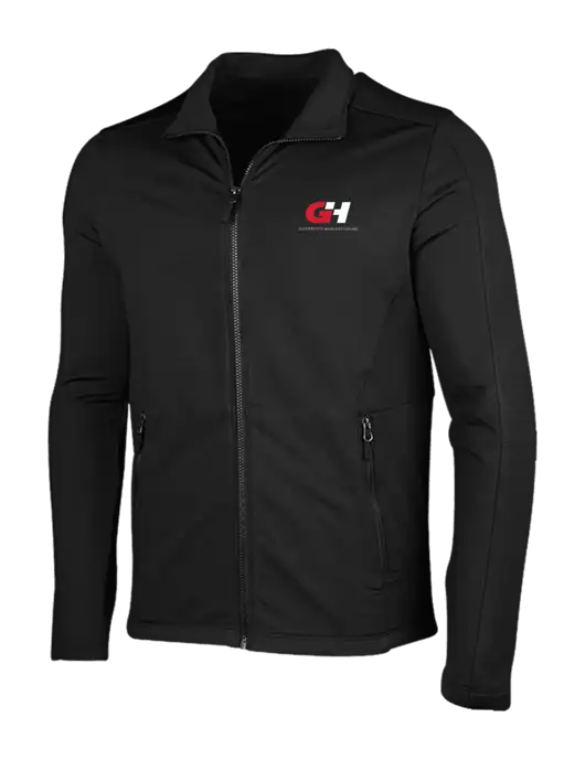 Deep Black Grid Fleece Jacket w/G&H Logo